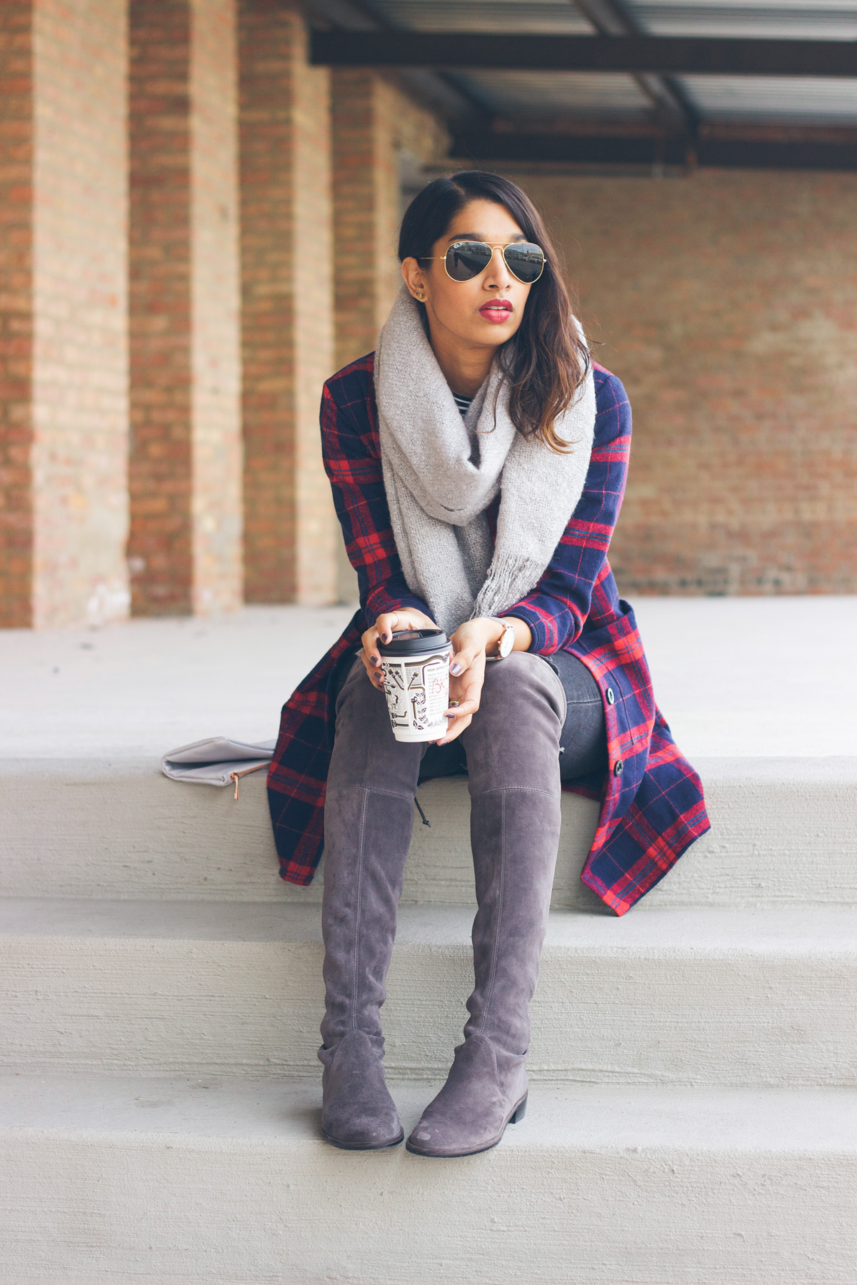 plaid winter outfit