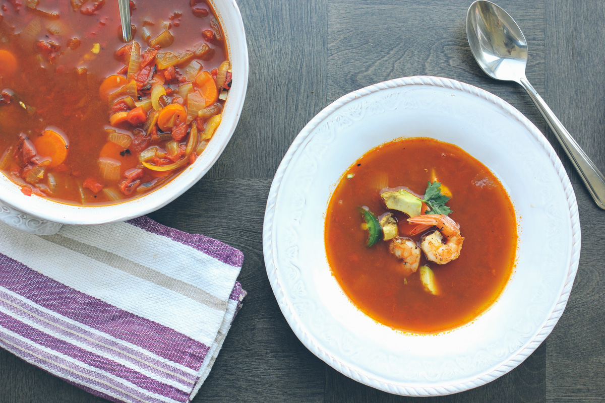 spicy tortilla soup with shrimp