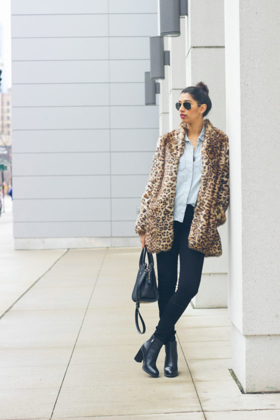 leopard coat outfit