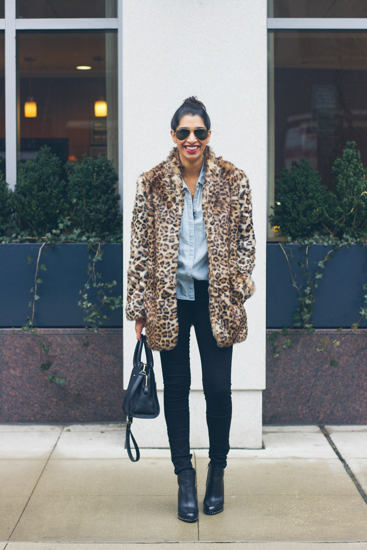 leopard coat outfit