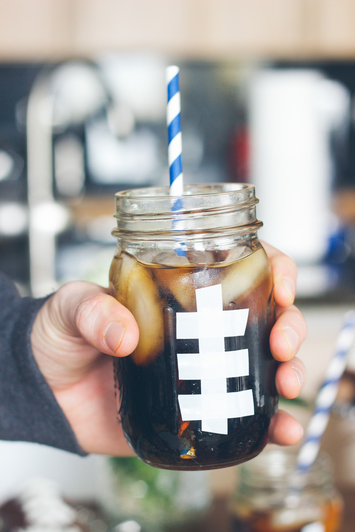 DIY football mason jar