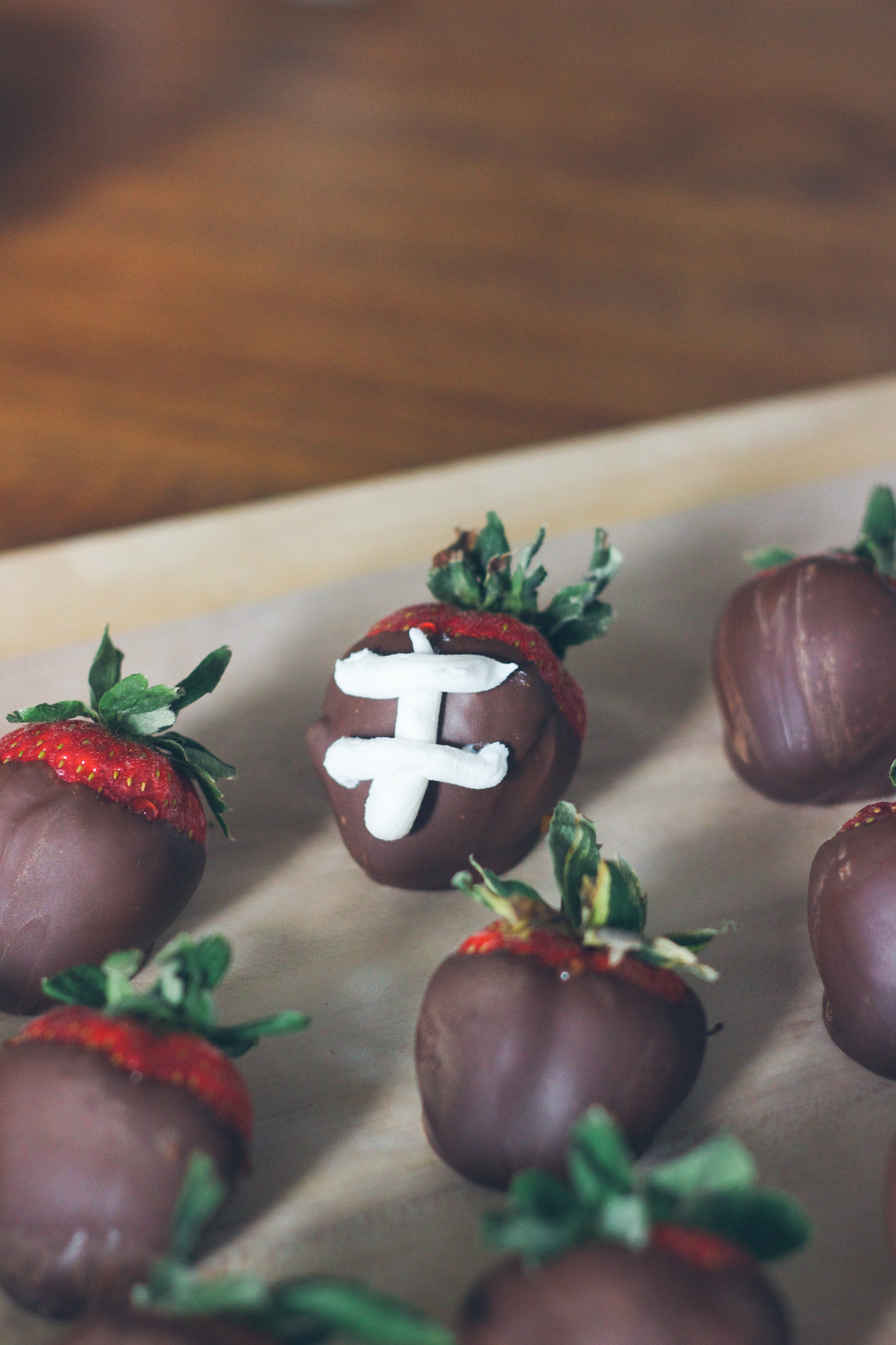 chocolate covered football strawberry