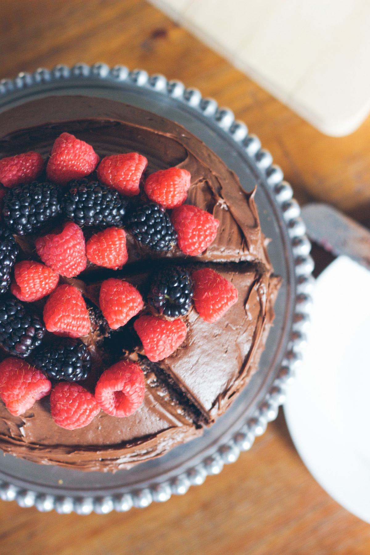 chocolate cake with fruit