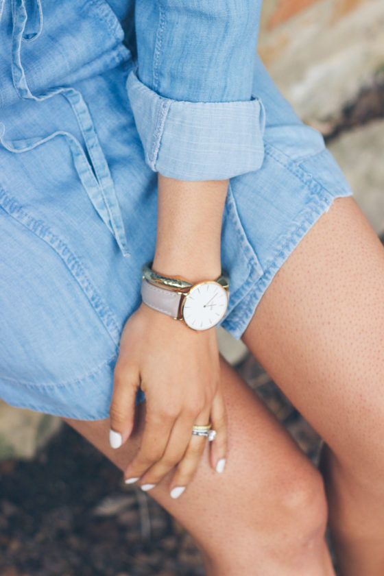 grey rose gold watch