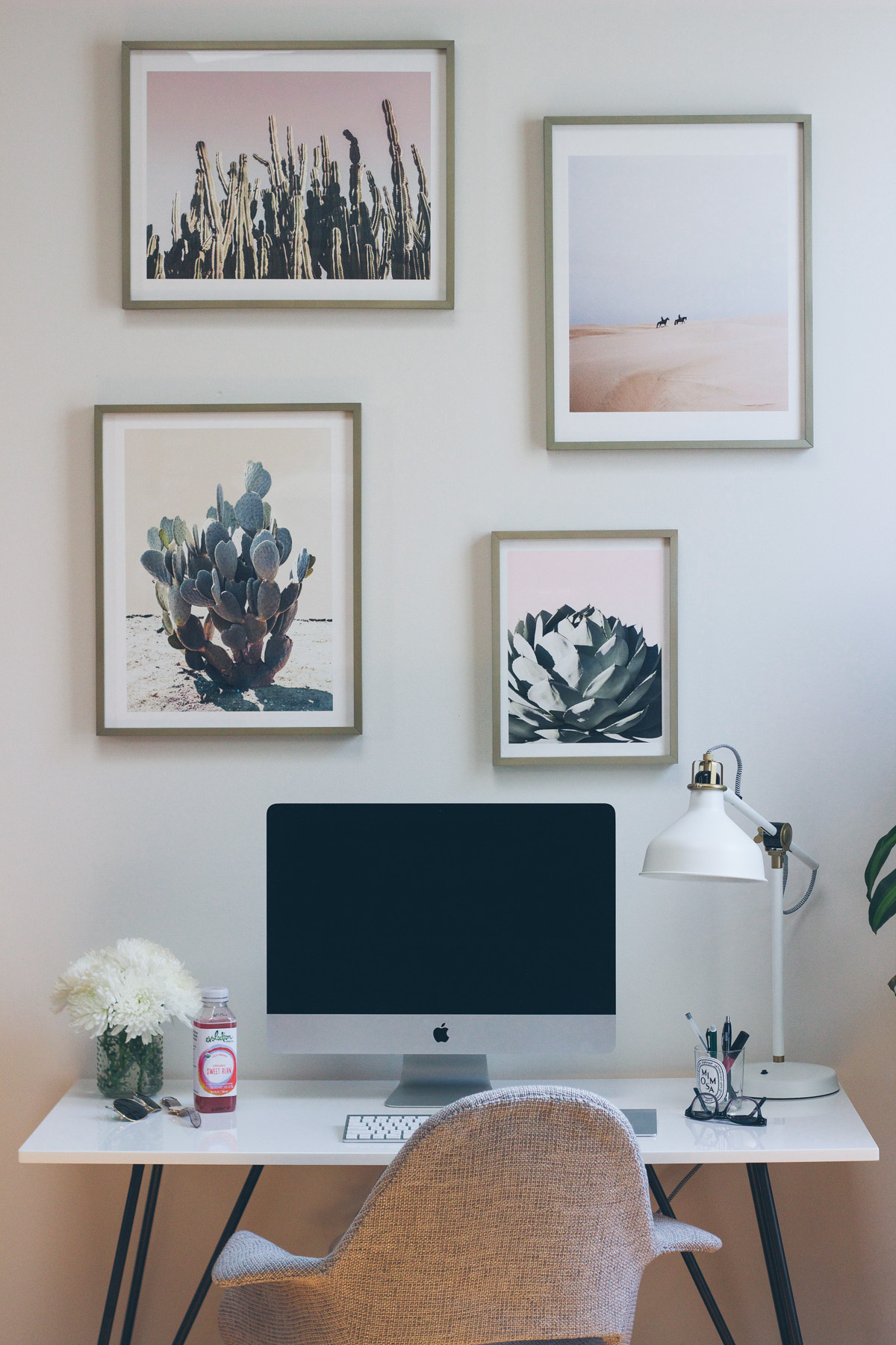 minted desk gallery wall