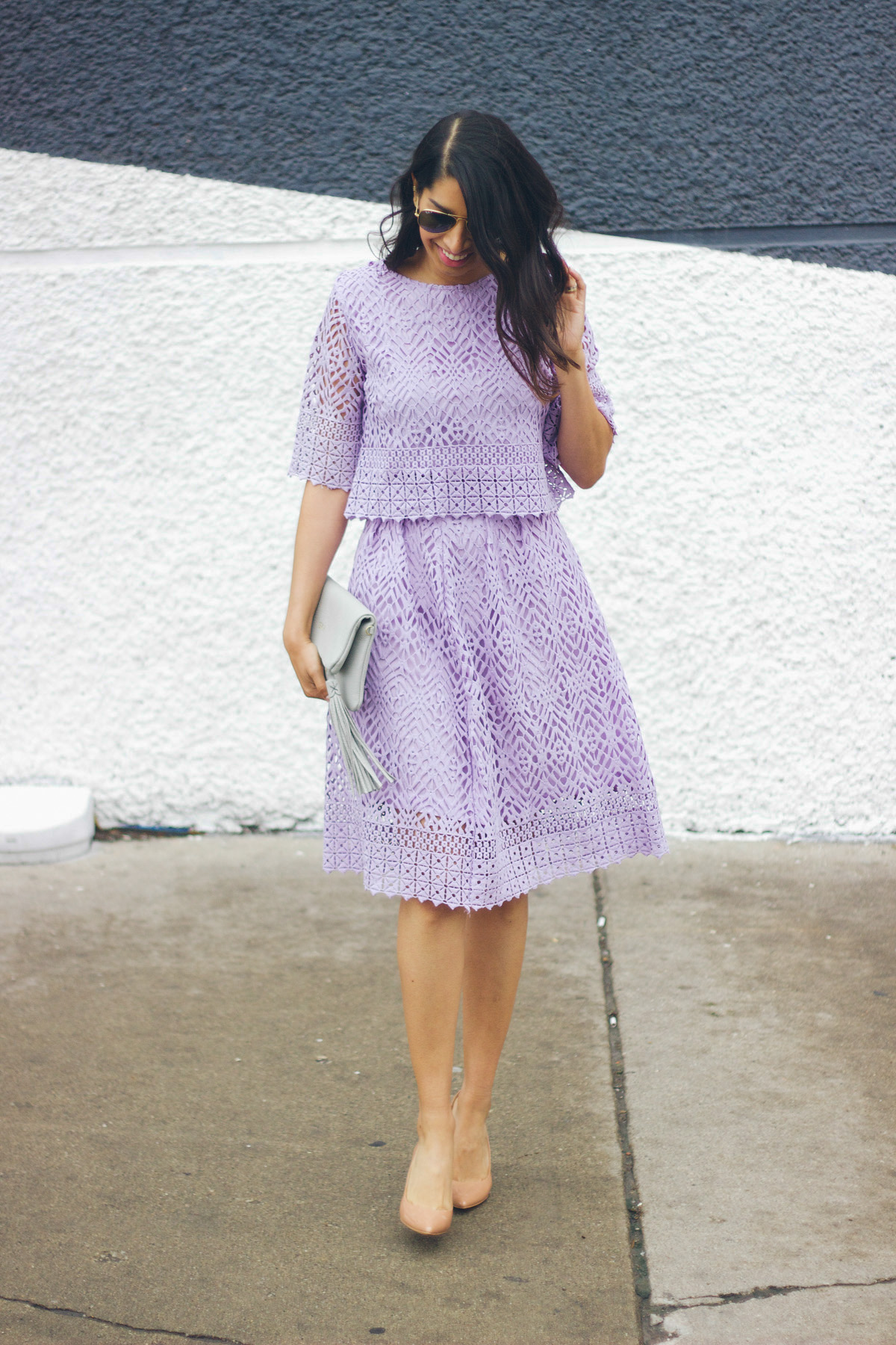purple midi skirt