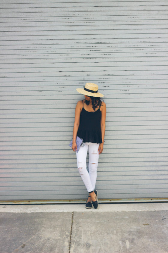 black and white summer outfit