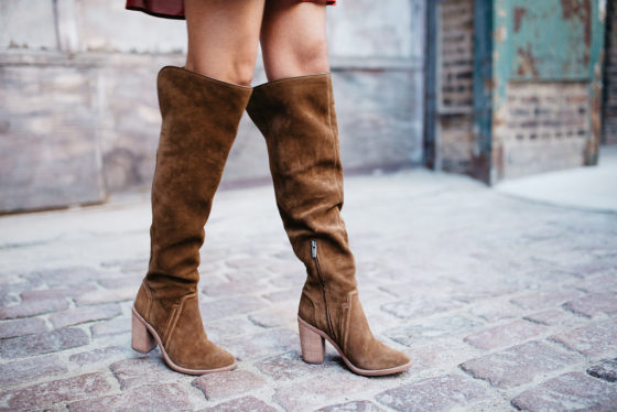 brown over the knee boots
