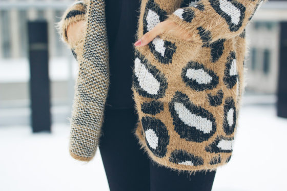 leopard winter sweater