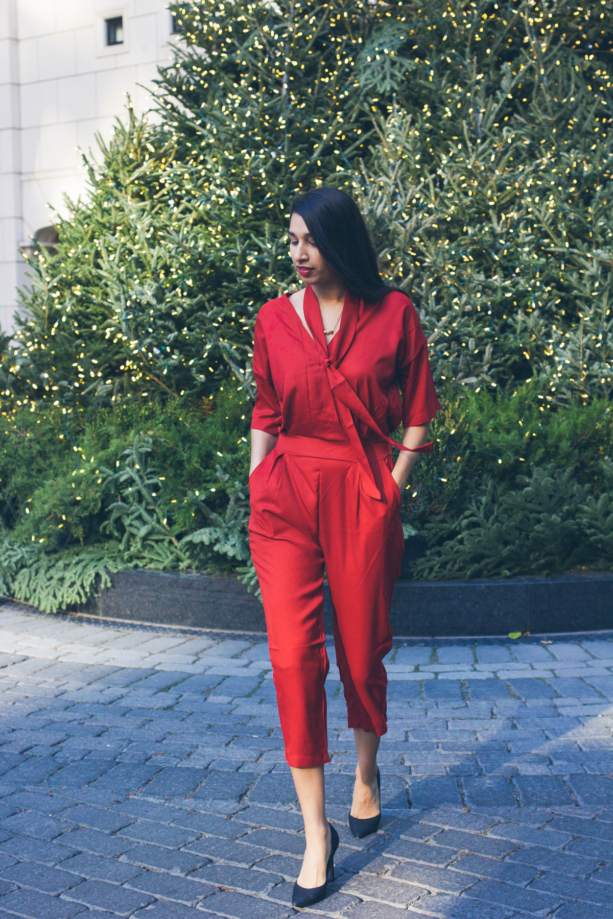 womens red jumpsuit 