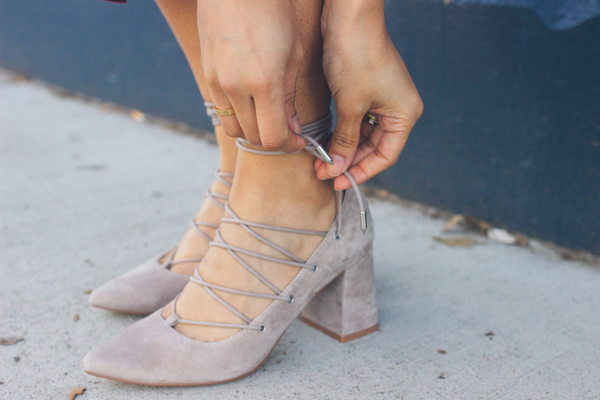 lace up block heels
