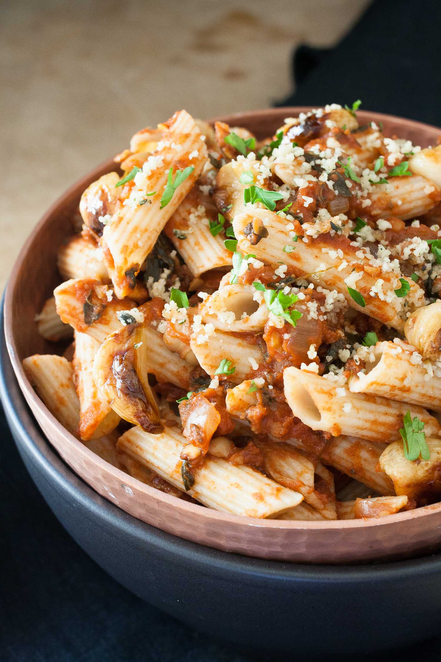 spicy smoked penne pasta