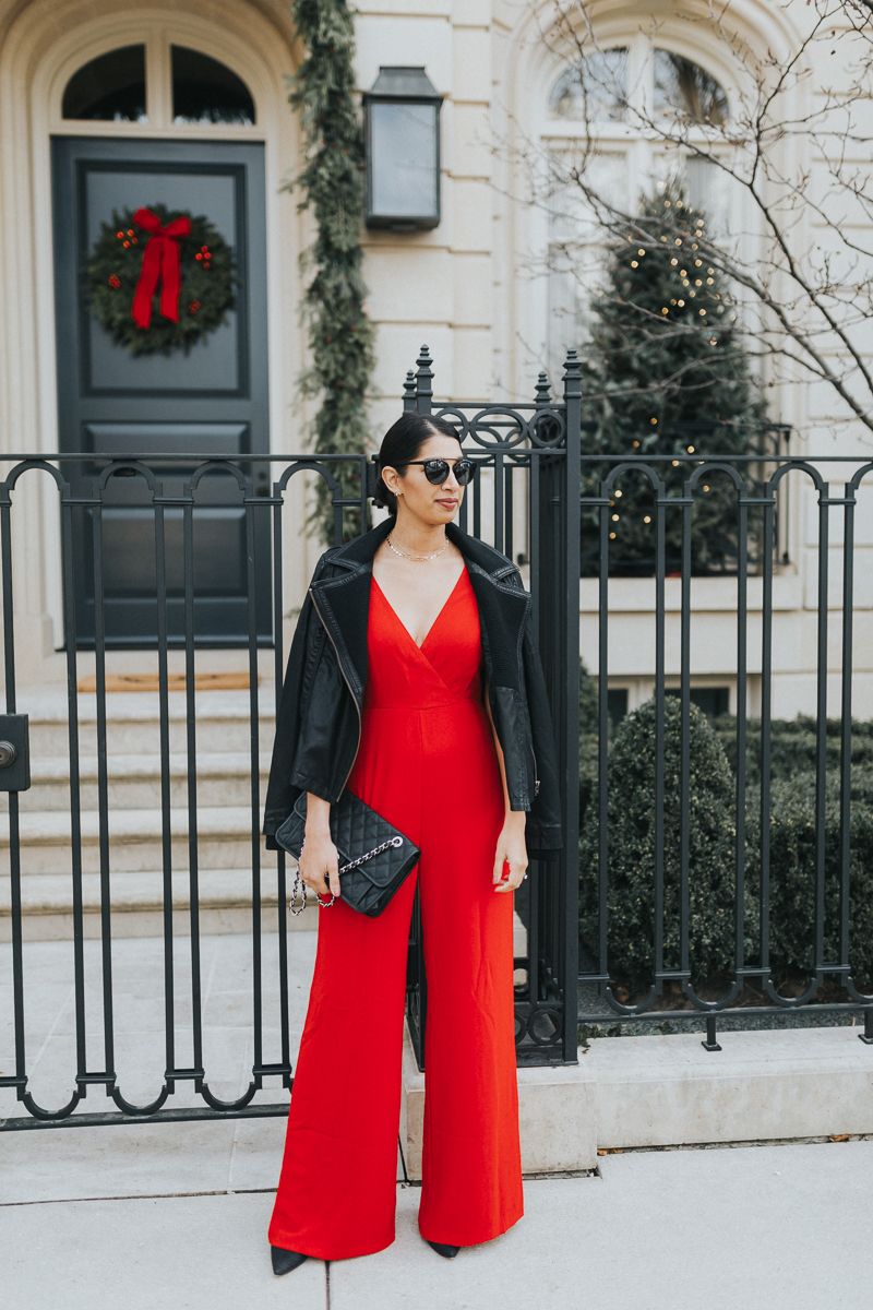 red wayf jumpsuit 