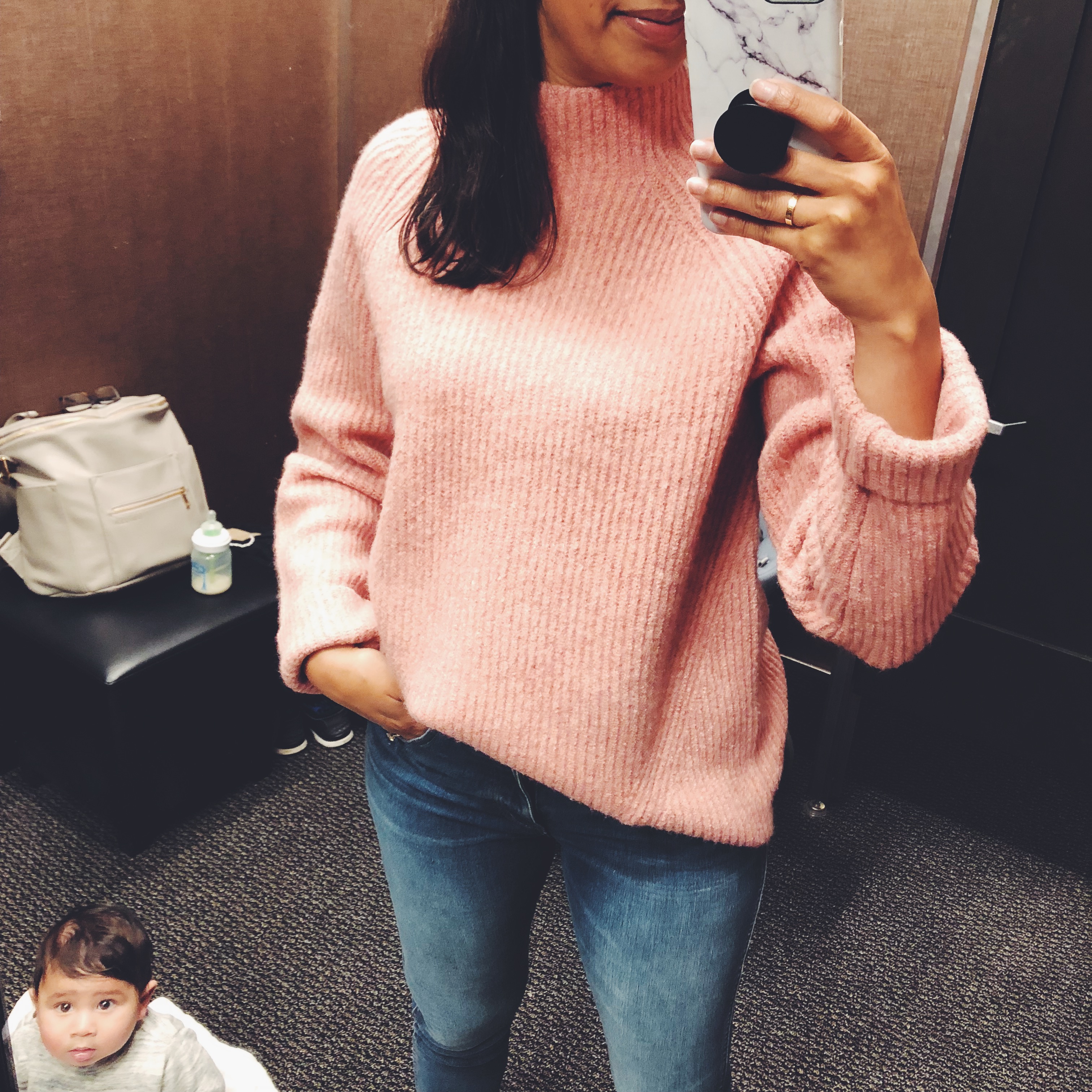 madewell pink sweater