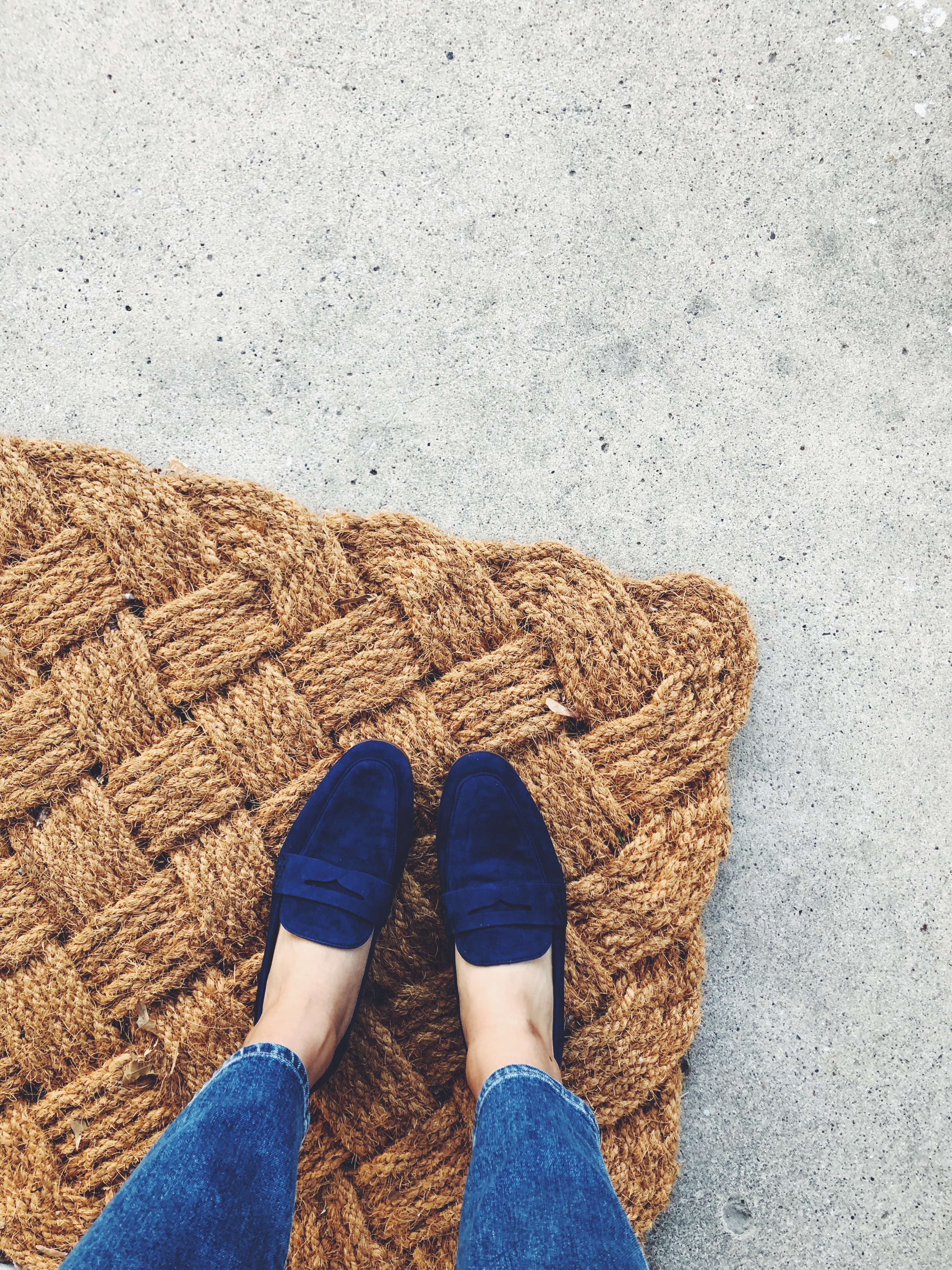 blue penny loafers